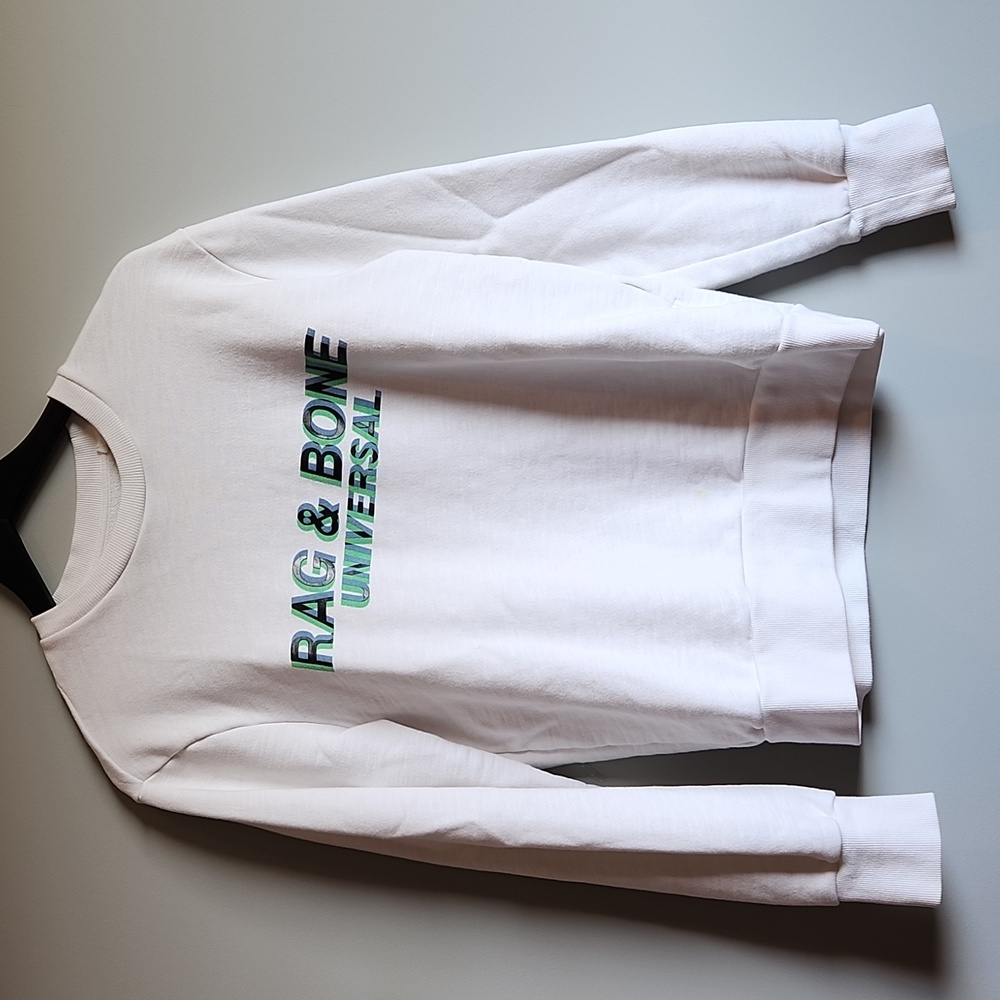 Rag & Bone white logo sweatshirt